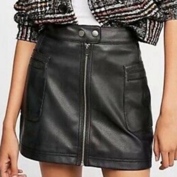 Free People Dresses & Skirts - NWOT free people vegan leather mini skirt
